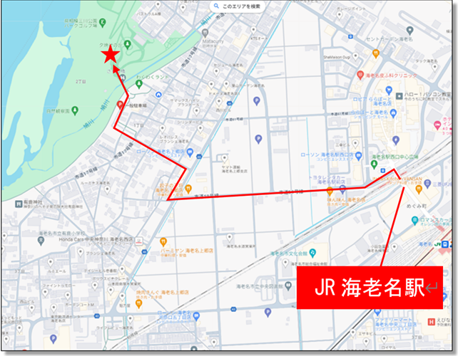 googlemapに道順完成