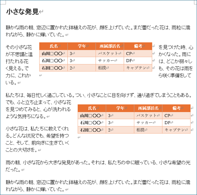 テキストボックスをページに貼り付け