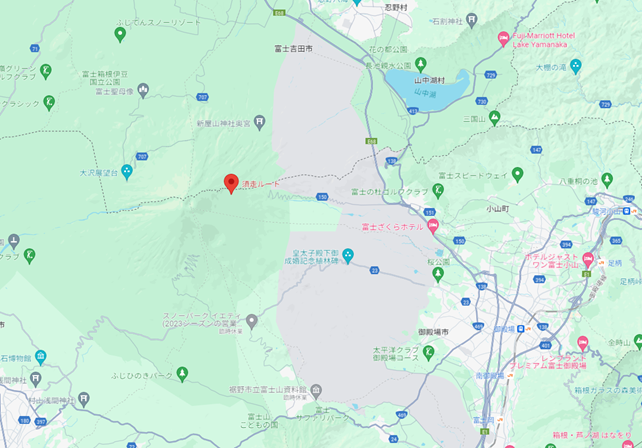 静岡県御殿場市の須走５合目からの登山ルートです