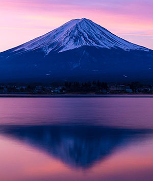 富士山の写真につけられたハッシュタグ　# 富士山 #mg.Fuji #逆さ富士　など