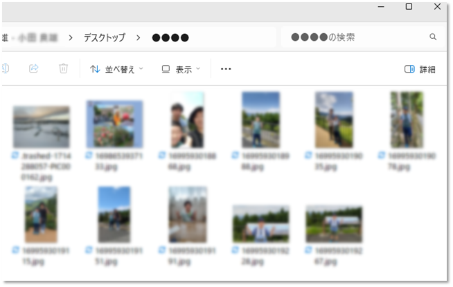 解凍はZIPファイルのアイコンの上でマウスをWクリックする
解凍されたファイル名が表示される