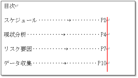 P番号が行末合せに整列できました、完成です