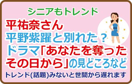 平祐奈さん平野紫躍と別れた?ドラマ「あなたを奪ったその日から」の見どころなど