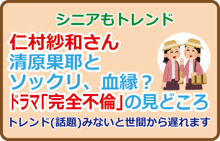 仁村紗和さん清原果耶とソックリ、血縁？ドラマ「完全不倫」の見どころ