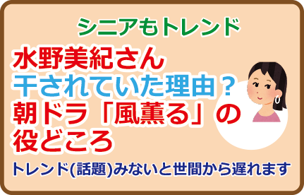 水野美紀さん干されていた理由?朝ドラ「風薫る」の役どころ