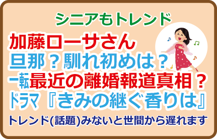 加藤ローサさん旦那?馴れ初めは?最近の離婚報道真相は?ドラマ『きみの継ぐ香りは』