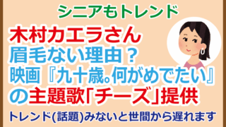 木村カエラさん眉毛ない理由?映画『九十歳。何がめでたい』の主題歌「チーズ」提供