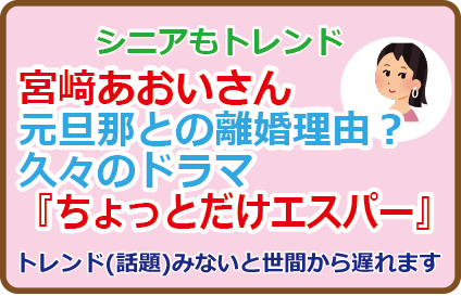 宮﨑あおいさん元旦那との離婚理由?久々のドラマ『ちょっとだけエスパー』