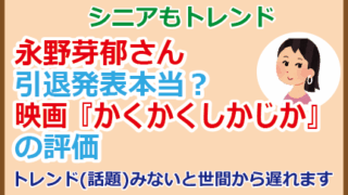 永野芽郁さん引退発表本当？映画『かくかくしかじか』の評価