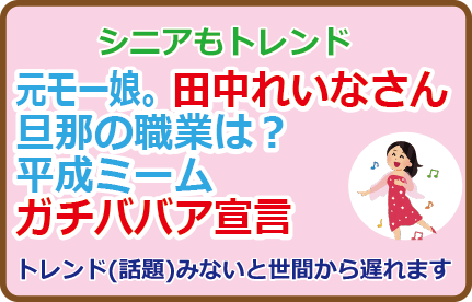田中れいなさん旦那の職業は？平成ミームガチババア宣言