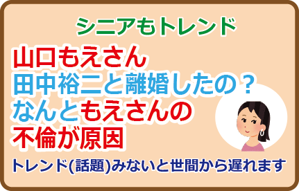 山口もえさん田中裕二と離婚したの？もえさんの不倫が原因