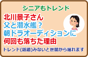 北川景子さん父と潜水艦？朝ドラオーディションに何回も落ちた理由