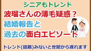 波瑠さんの薄毛疑惑？結婚報告と過去の面白エピソード