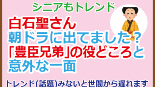 白石聖さん朝ドラに出てました？｢豊臣兄弟｣の役どころと意外な一面